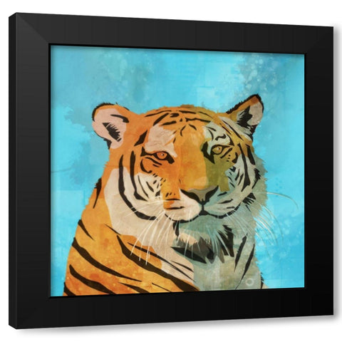 Indifferent Tiger  Black Modern Wood Framed Art Print with Double Matting by Roko, Ken