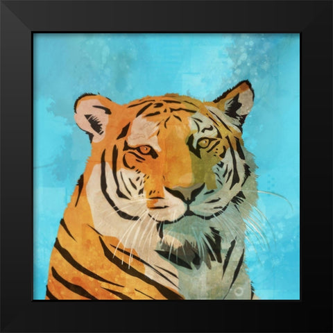 Indifferent Tiger  Black Modern Wood Framed Art Print by Roko, Ken