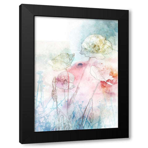 Dancing Poppies Black Modern Wood Framed Art Print with Double Matting by Roko, Ken