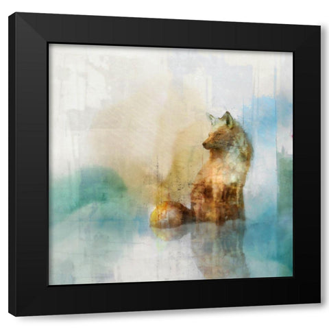 Fox on Teal I  Black Modern Wood Framed Art Print by Roko, Ken