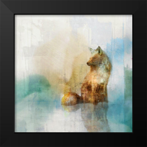 Fox on Teal I  Black Modern Wood Framed Art Print by Roko, Ken