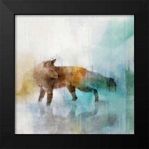 Fox on Teal II Black Modern Wood Framed Art Print by Roko, Ken