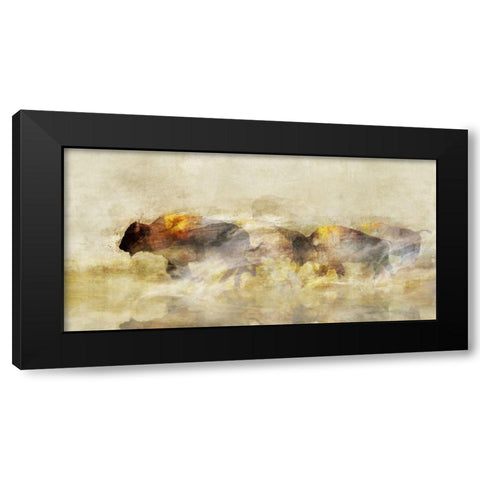 One With The Herd II Black Modern Wood Framed Art Print by Ken Roko