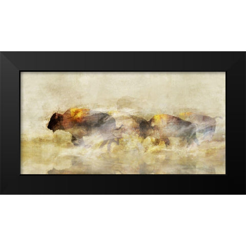 One With The Herd II Black Modern Wood Framed Art Print by Ken Roko