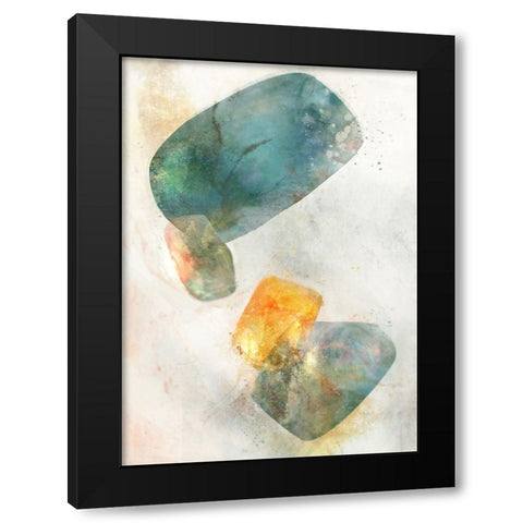 Blue Ink Rose II Black Modern Wood Framed Art Print with Double Matting by Roko, Ken