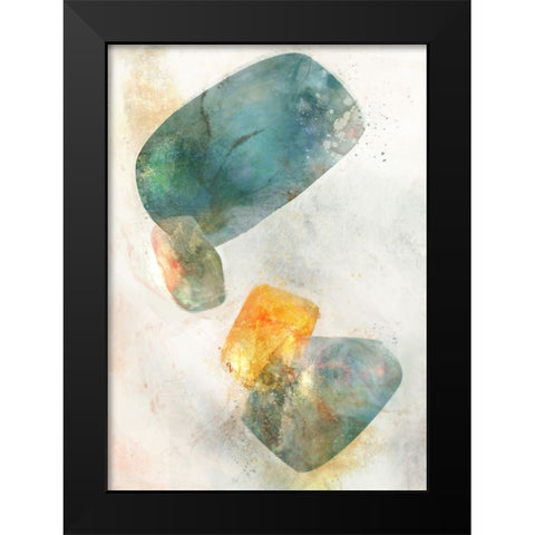 Blue Ink Rose II Black Modern Wood Framed Art Print by Roko, Ken