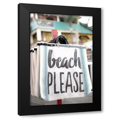 Beach Please Black Modern Wood Framed Art Print by Millet, Karyn