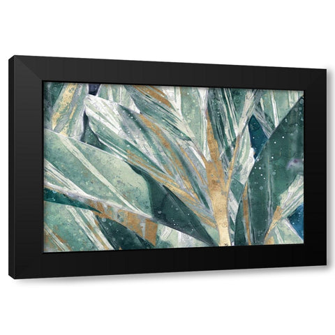 Abstraction of Leaves I Black Modern Wood Framed Art Print by Robertson, Leda