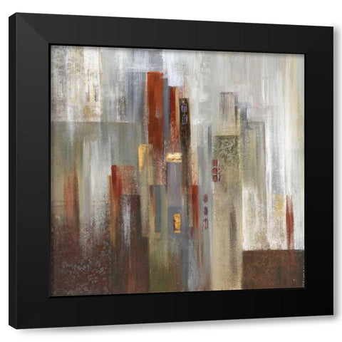 City Horizon  Black Modern Wood Framed Art Print with Double Matting by Mravyan, Valeria