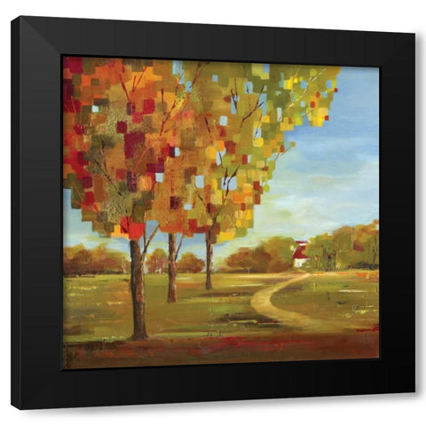 Mosaic Landscape I Black Modern Wood Framed Art Print by Lera