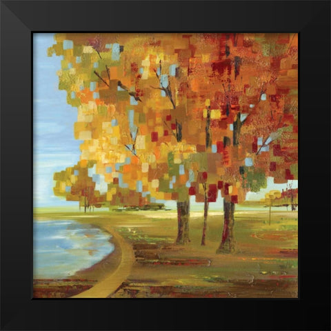 Mosaic Landscape II Black Modern Wood Framed Art Print by Lera