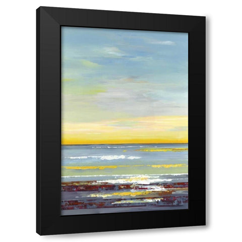 Gold Horizon Black Modern Wood Framed Art Print with Double Matting by Lera