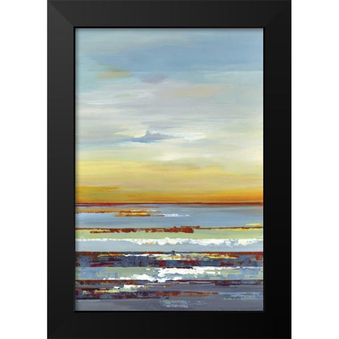 Amber Horizon Black Modern Wood Framed Art Print by Lera