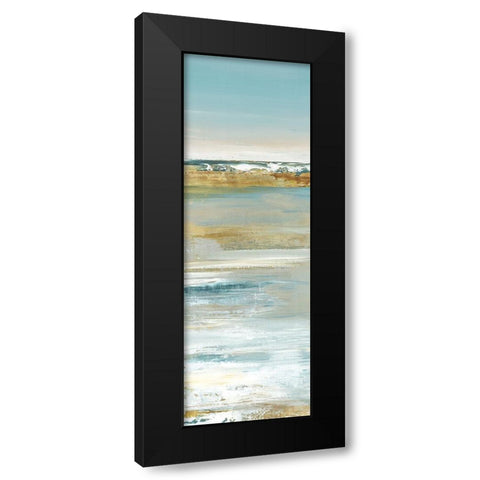 Blue Horizon III Black Modern Wood Framed Art Print with Double Matting by Lera