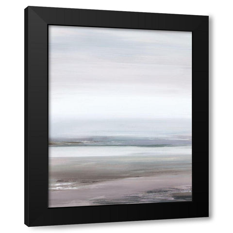 Neutral Seascape I Black Modern Wood Framed Art Print with Double Matting by Lera