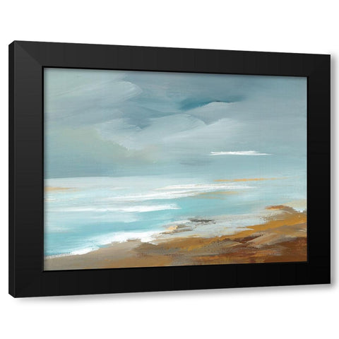Seaside Coast Black Modern Wood Framed Art Print with Double Matting by Lera
