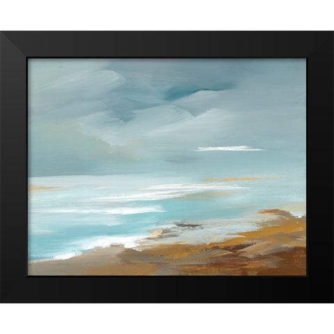 Seaside Coast Black Modern Wood Framed Art Print by Lera