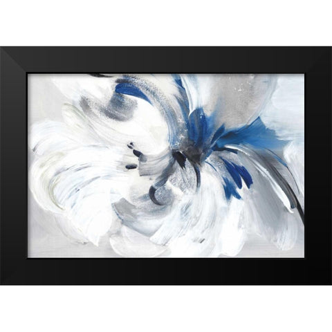 Blue Flower II Black Modern Wood Framed Art Print by Mravyan, Valeria