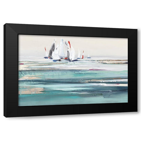 Still Sailing Black Modern Wood Framed Art Print by Lera
