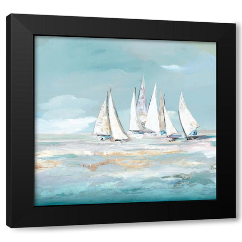 Clash Black Modern Wood Framed Art Print with Double Matting by Lera