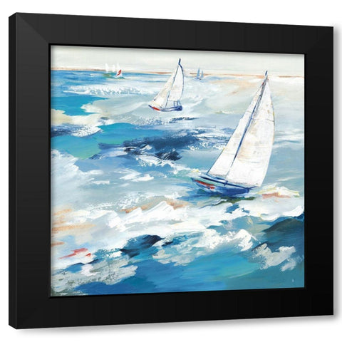Smooth Sailing Black Modern Wood Framed Art Print by Lera