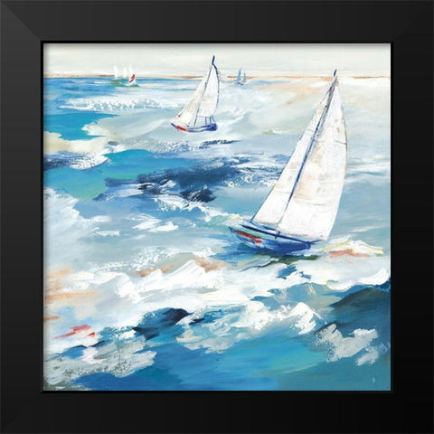 Smooth Sailing Black Modern Wood Framed Art Print by Lera