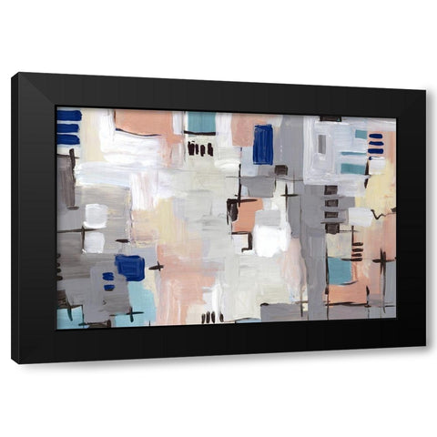 Intertwining Grid I  Black Modern Wood Framed Art Print by Lera