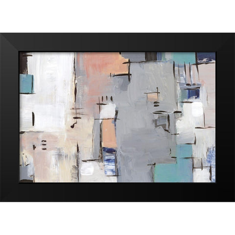 Intertwining Grid II Black Modern Wood Framed Art Print by Lera