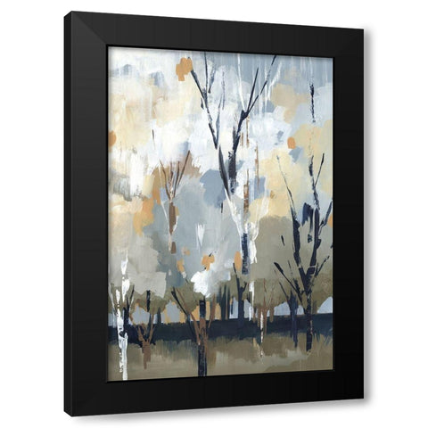 Silversong Birch I  Black Modern Wood Framed Art Print with Double Matting by Lera