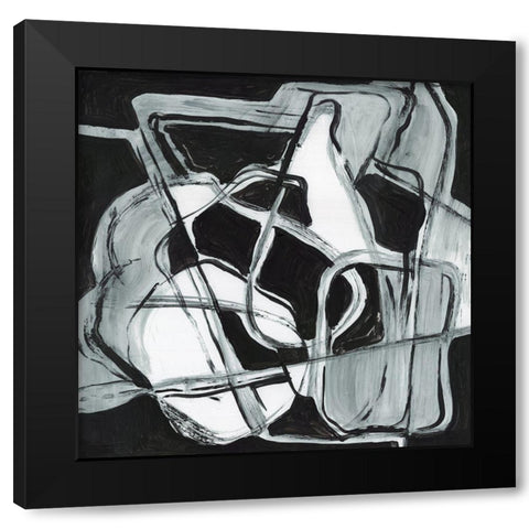 Blue Shuffle  Black Modern Wood Framed Art Print with Double Matting by Lera