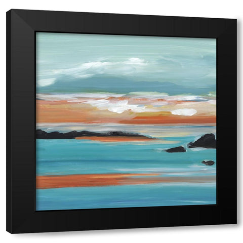Ocean Oasis  Black Modern Wood Framed Art Print with Double Matting by Lera