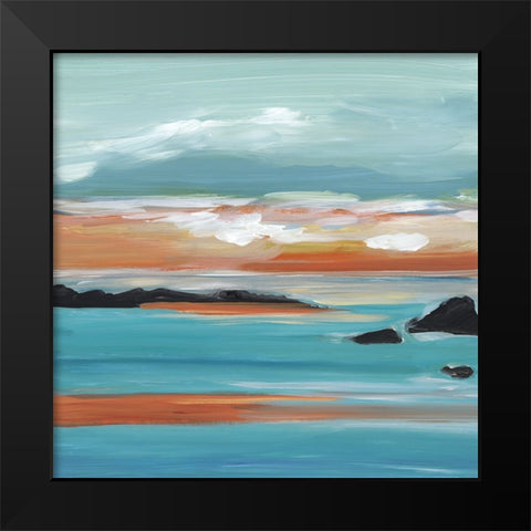 Ocean Oasis  Black Modern Wood Framed Art Print by Lera