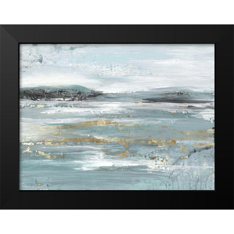 Gentle Blue  Black Modern Wood Framed Art Print by Lera