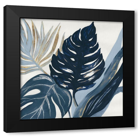 Blue Palms  Black Modern Wood Framed Art Print by Lera