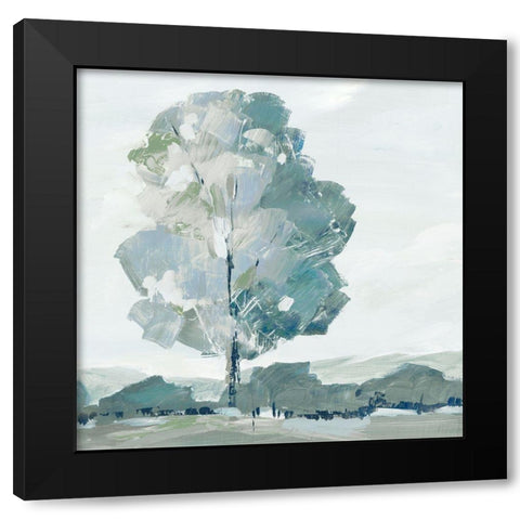 Blue Tree Forest I  Black Modern Wood Framed Art Print with Double Matting by Lera