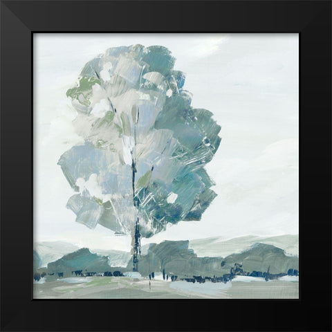 Blue Tree Forest I  Black Modern Wood Framed Art Print by Lera