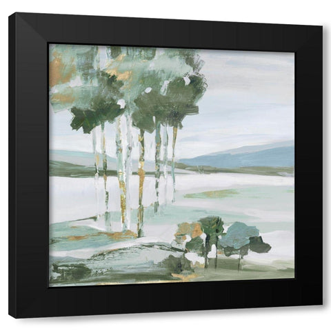 Serene Blue II  Black Modern Wood Framed Art Print by Lera