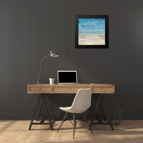 Blue Coastal Landscape II Black Modern Wood Framed Art Print by Lera