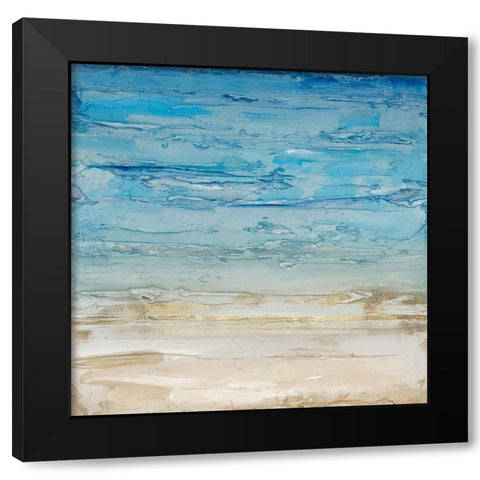 Blue Coastal Landscape II Black Modern Wood Framed Art Print by Lera
