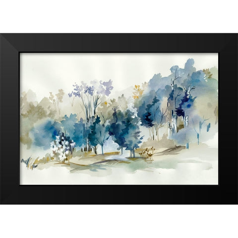 Standing Still Blue II Black Modern Wood Framed Art Print by Lera
