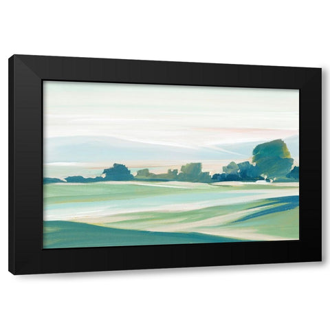 Green Serene  I Black Modern Wood Framed Art Print by Lera