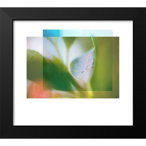 Leaf Overlap Black Modern Wood Framed Art Print by Delva, Florence