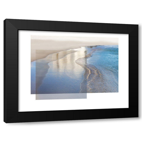 Water Overlap Black Modern Wood Framed Art Print by Delva, Florence