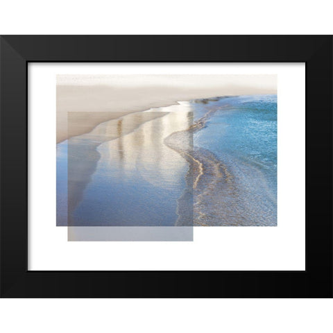 Water Overlap Black Modern Wood Framed Art Print by Delva, Florence