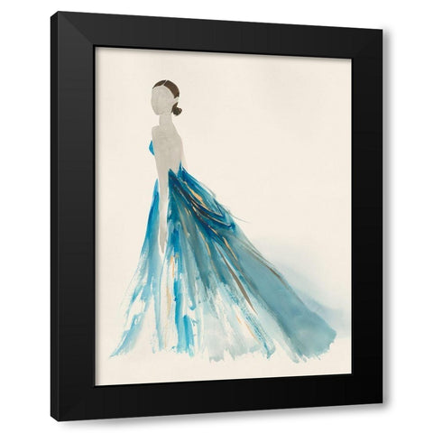 Blue Dress II Black Modern Wood Framed Art Print with Double Matting by Lily K
