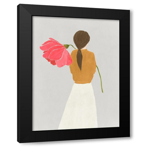 Flower Woman I  Black Modern Wood Framed Art Print by Lily K