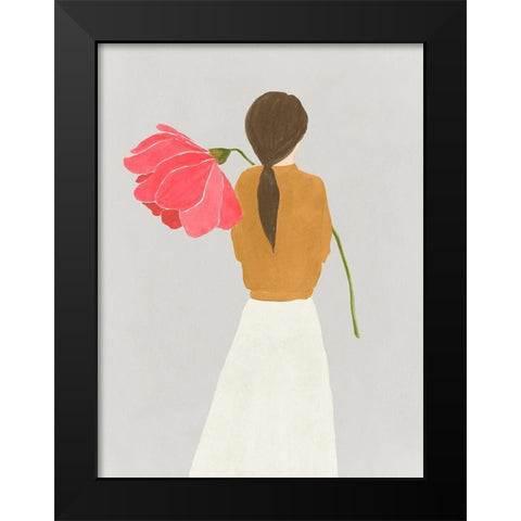 Flower Woman I  Black Modern Wood Framed Art Print by Lily K