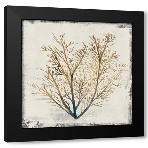 Yellow Coral II Black Modern Wood Framed Art Print with Double Matting by Lily K