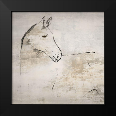 Horse II  Black Modern Wood Framed Art Print by Lily K