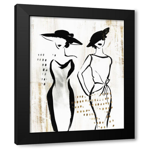 Fashion Figures II  Black Modern Wood Framed Art Print with Double Matting by Lily K
